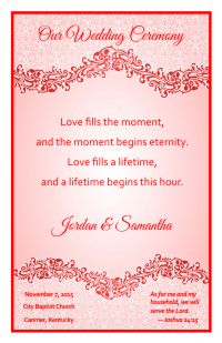 Wedding Program Cover Template 4F - Version 3